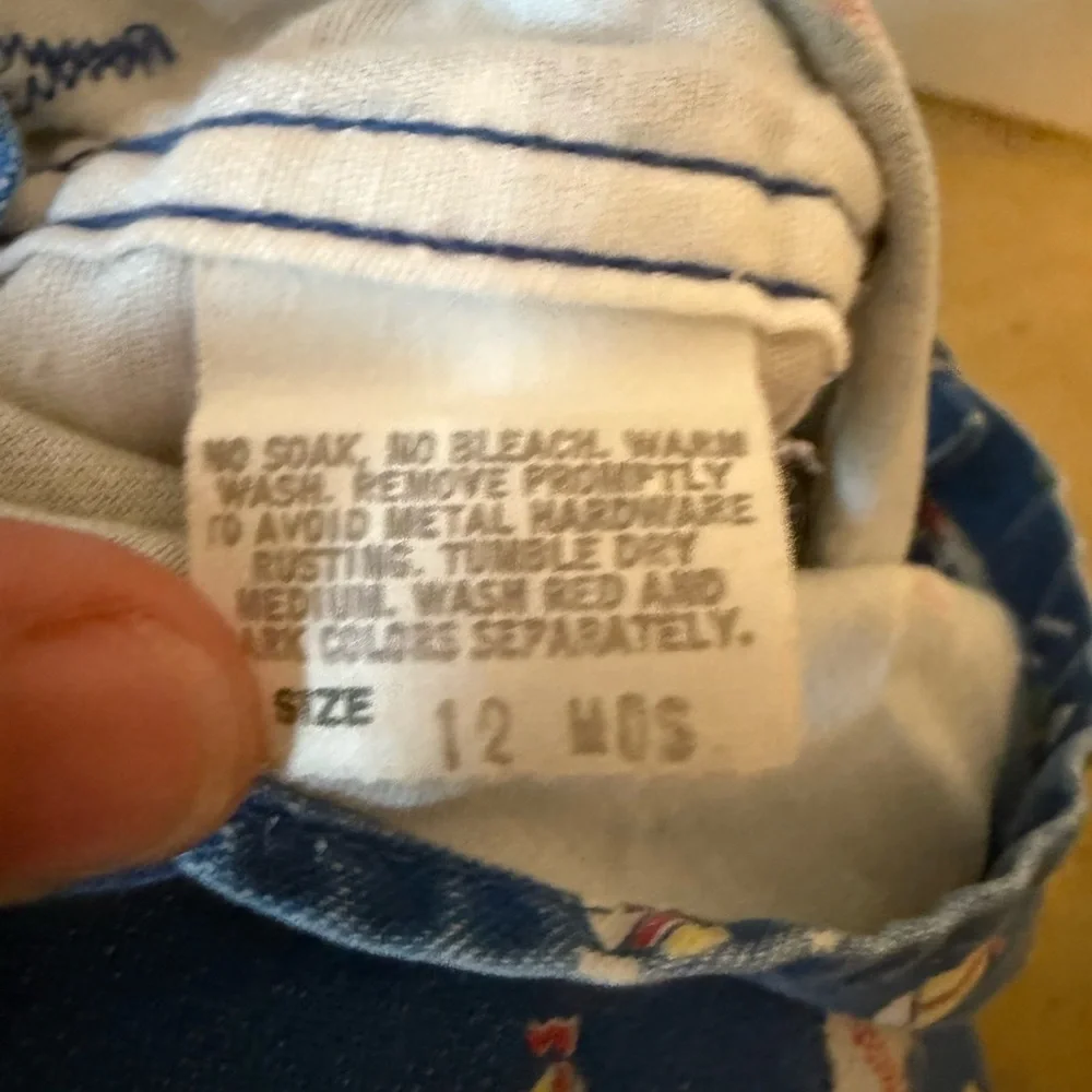 Vintage OshKosh B'gosh Blue Sailboat Print Kids Overalls